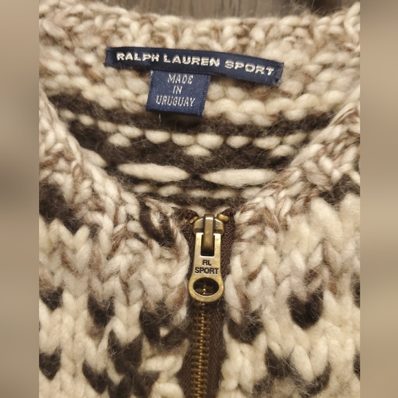 Vintage Ralph Lauren Hand Knit Sweater Vest Wool Ski Native American Cohican M - Picture 3 of 8